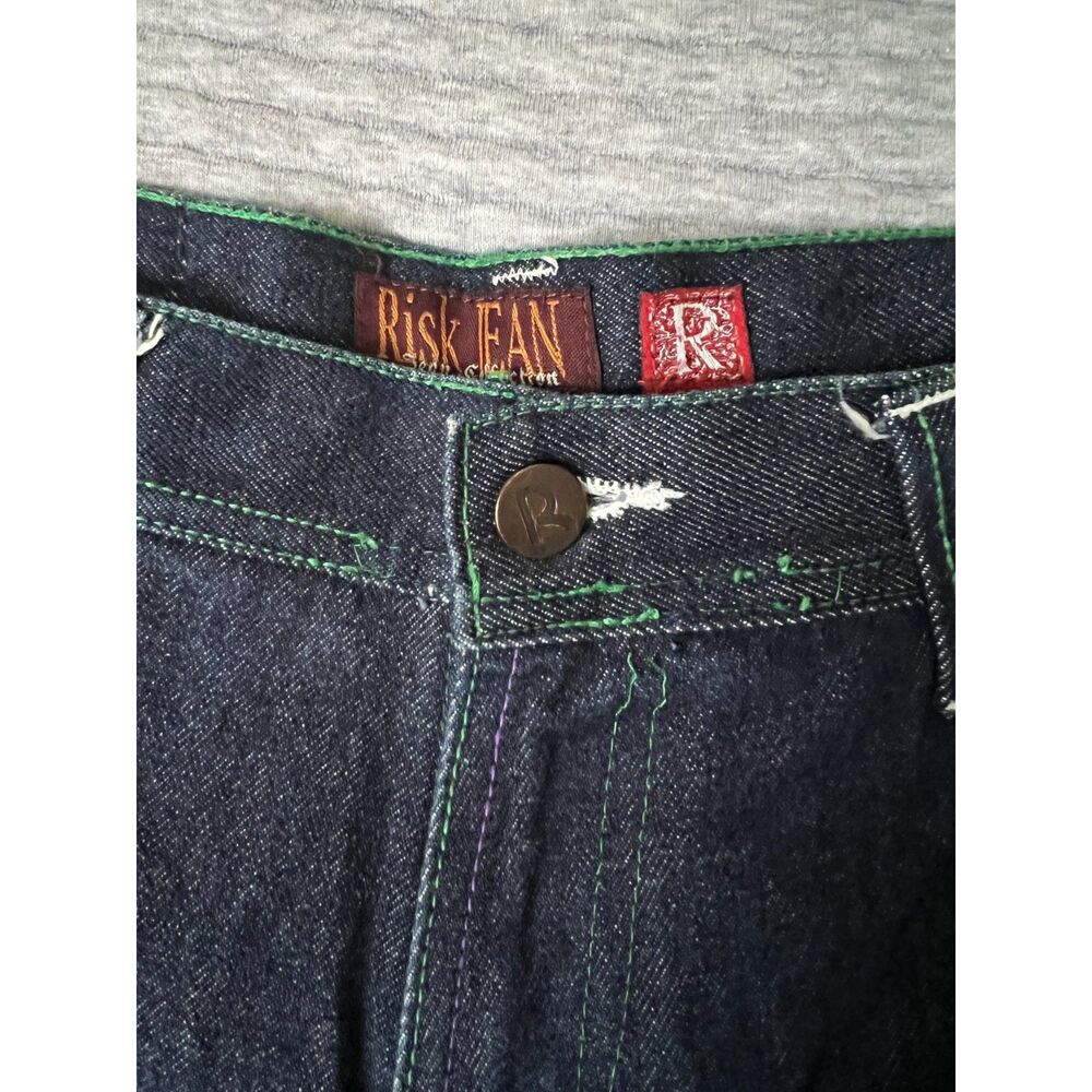 Embroidered Risk Denim Jeans - Picture 7 of 11